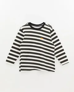 Camiseta Basica Silk Ml Listrado Off White - 10