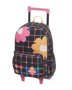 Mochila De Rodinhas Margarida Xadrez Est Ceramiquinha Cor De Fundo Preto % - U