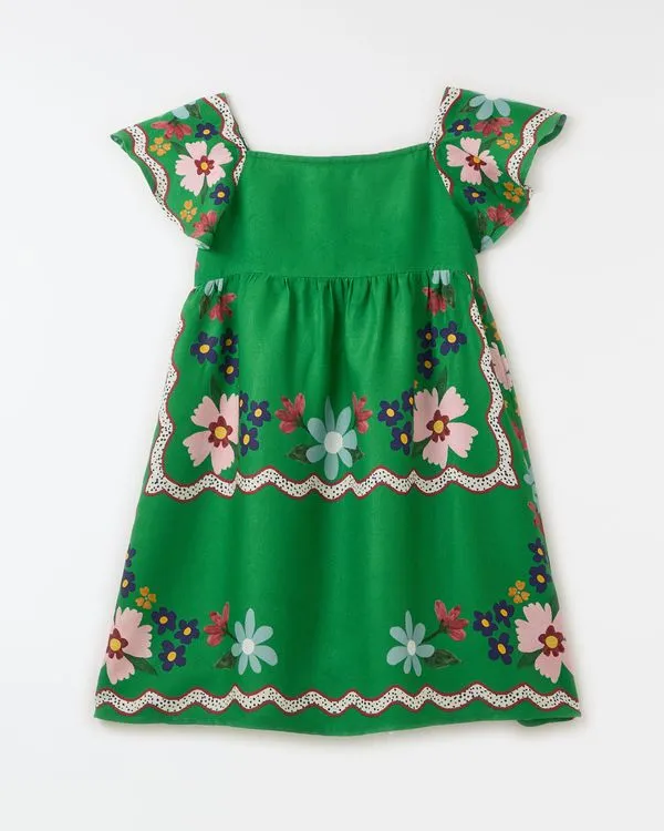 Vestido Lenco Jasmim Est Lenco Jasmin Fundo Verde Brocolis - 4