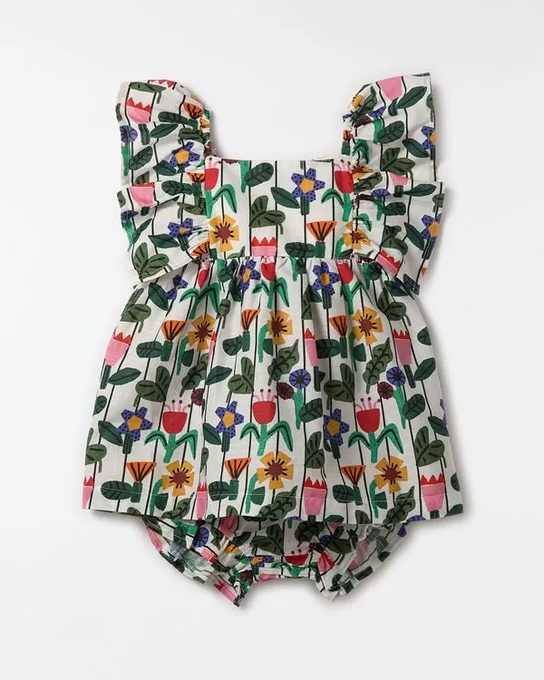 Vestido Bebe Flores Do Jardim Est Flores Do Jardim Fundo Off - 18M