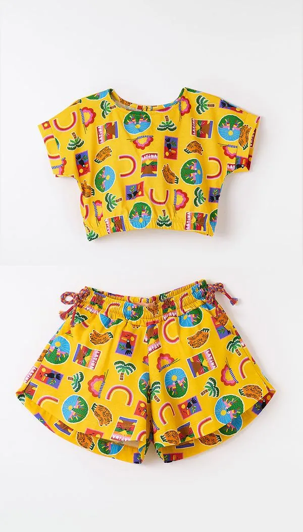 Conjunto Malha Postales Est Postales Fundo Amarelo Caliente - 8