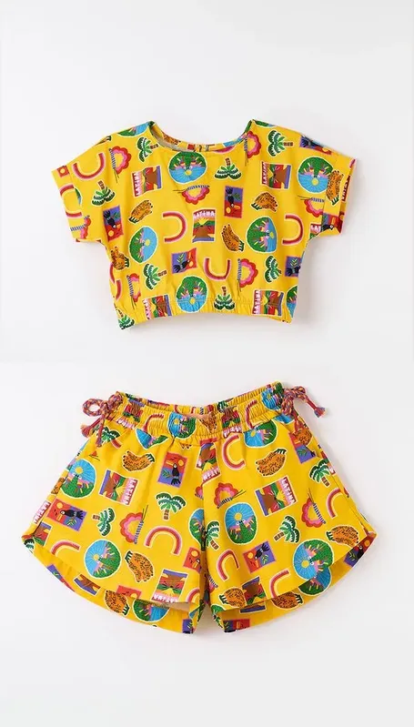 Conjunto Malha Postales Est Postales Fundo Amarelo Caliente - 8