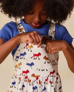 Vestido Poodle Est Poodle Fundo Off White - 8