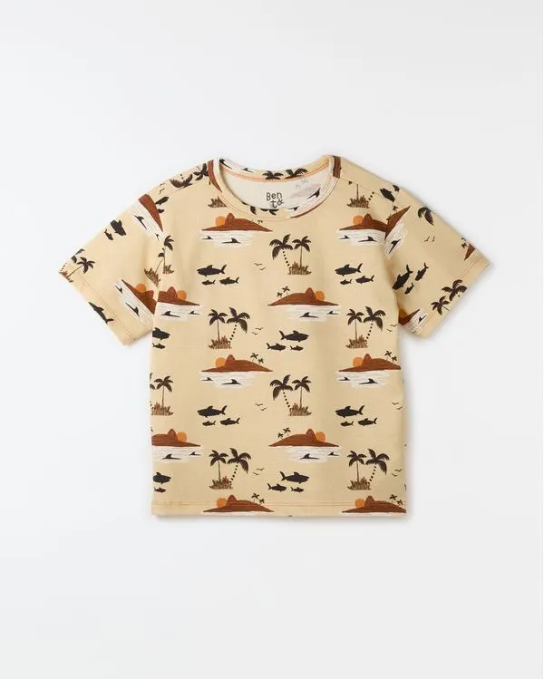 Camiseta Malha Ilha Perigosa Est Ilha Perigosa Fundo Bege Trigo - 8