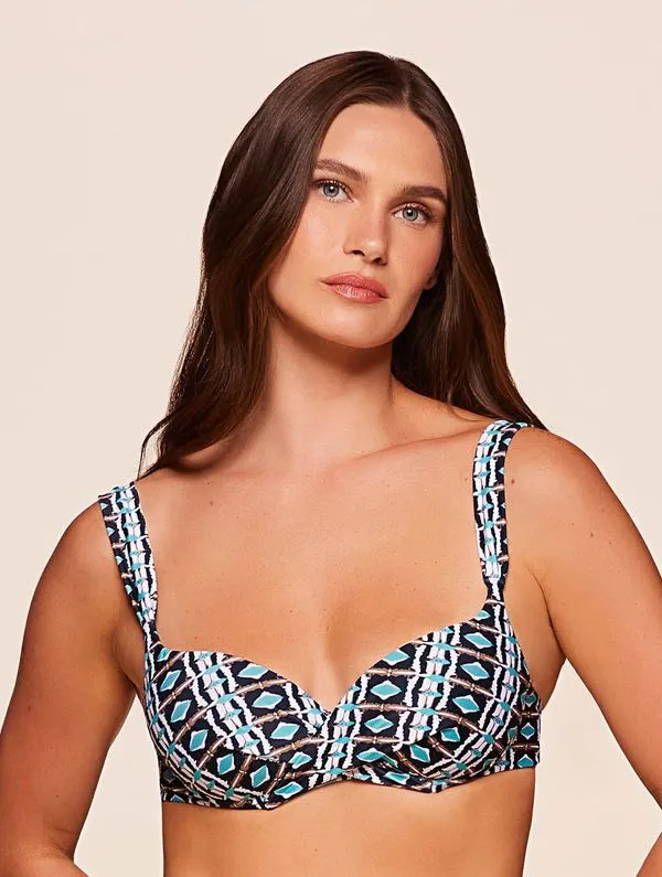 Top Meia Taça Estampado Nomadic AZUL G