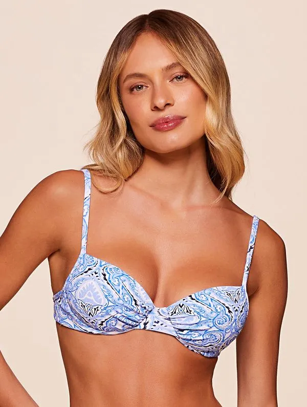 Top Meia Taça Estampado Heaven AZUL G