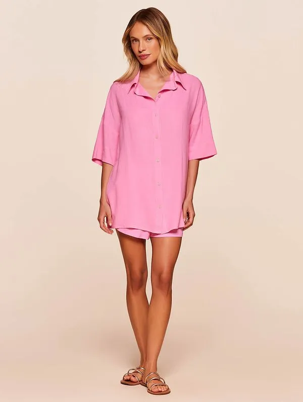 Camisa Manga Curta Lisos ROSA P