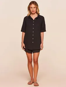 Camisa Manga Curta Lisos PRETO M