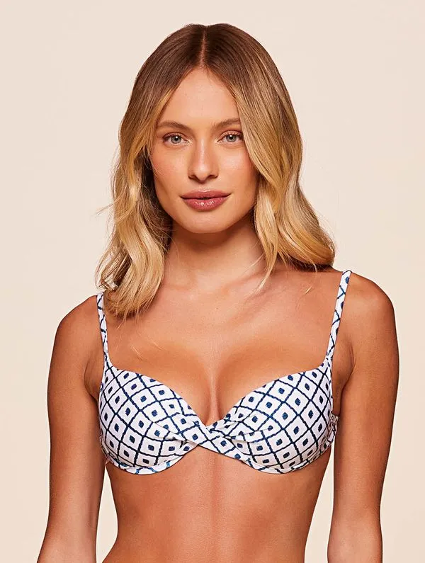 Top Meia Taça Estampado Ocean BRANCO G