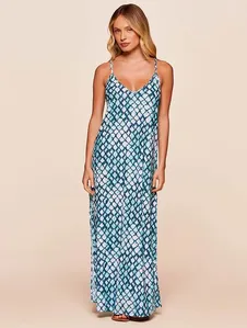 Vestido Longo Estampado Aquamarine MARINHO M