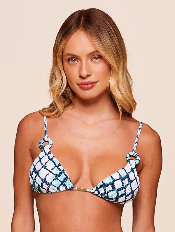 Top Cortininha Estampado Aquamarine MARINHO G