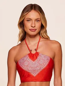 Cropped Regata Estampado Brise VERMELHO M