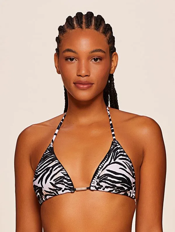 Top Cortininha Estampado Wild PRETO GG