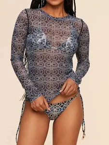 Camiseta em Tule Manga Longa Nordic PRETO GG