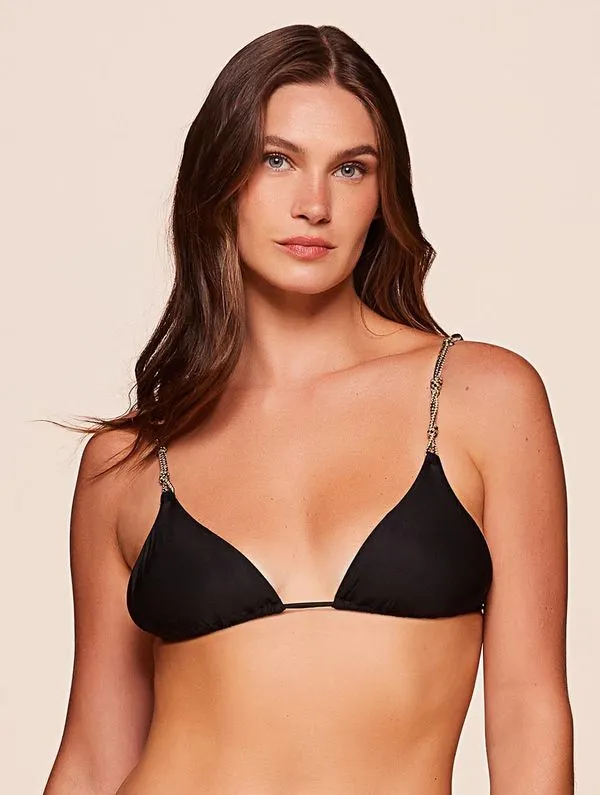 Top Cortininha Lisos Ambra Beach PRETO M
