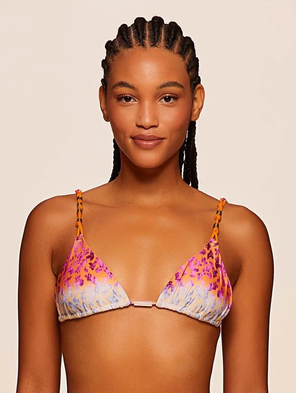 Top Cortininha Estampado Sunny LARANJA P