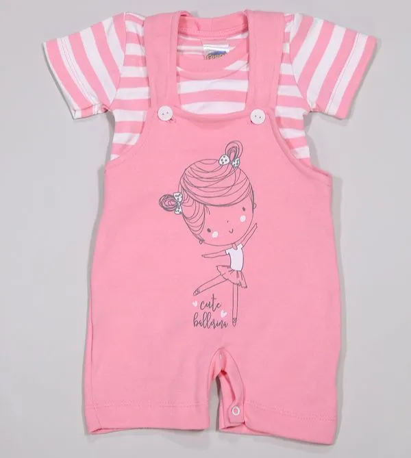 Jardineira/Body - 2680 De 3 a 9 meses Rosa - P
