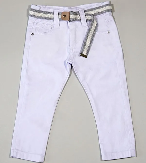 Calça Jeans com Cinto - 4350 Branco - M