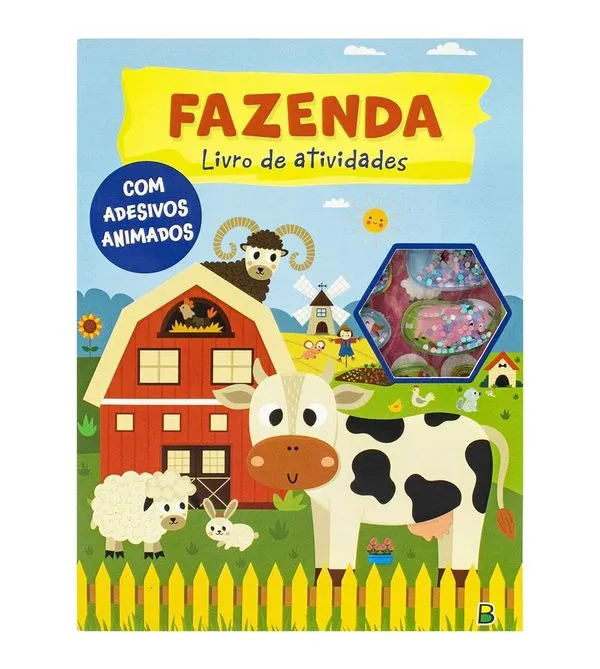 Livro de Atividades com Adesivos Animados - Fazenda Fazenda