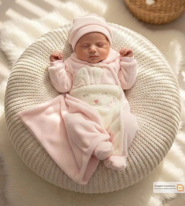 Saída Maternidade Coelhinha Fofa com 3 peças - 13008 Rosa - P