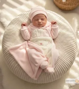 Saída Maternidade Coelhinha Fofa com 3 peças - 13008 Rosa - P