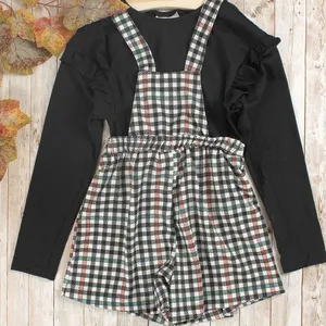 Jardineira/Blusa Xadrez - 4250008 Preta - 10