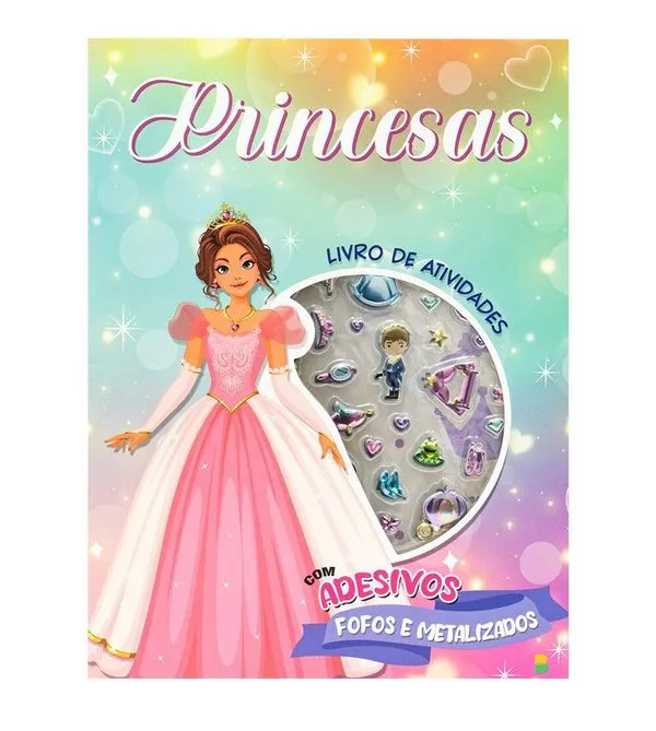 Livro de Atividades com Adesivos Fofos - Princesas Princesas
