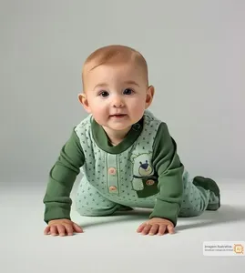 Macacão Suedine Urso Verde - G
