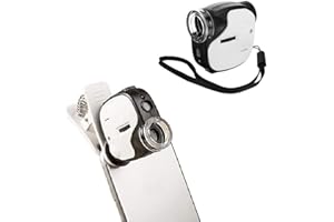 LUPA MICROSCOPIO DE BOLSO PORTATIL AUMENTO 55X AJUSTAVEL COM LED E ULTRA VIOLETA COM CLIP PARA CELULAR PARA MEDICINA ANTIGUID