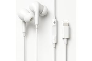 Fone de Ouvido Com Fio Compatível com iPhone Lightning — Intra Auricular com Microfone Integrado, Som Premium e Controle de C