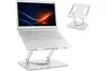 Suporte para Notebook até 17” em Aço Carbono Ajustável Dobrável Base Giratória 360°, Ventilação, Apoio Ergonômico, Pés Antide