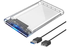 Case para HD transparente, Usb 3.0, transmissão 6gbps, Sata 2.5", Hhd ou Ssd, Ecase-300