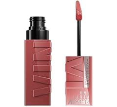 Batom Líquido Maybelline NY Super Stay Vinyl Ink Peppy 4.2ml - Longa Duração, Acabamento Espelhado e Brilho Instantâneo
