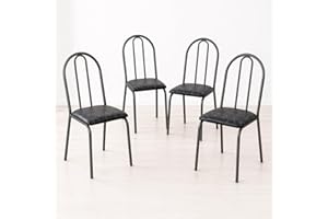 Conjunto com 4 Cadeiras Tubulares Premium Resistentes Modernas para Cozinha e Sala de Jantar (Craqueado)