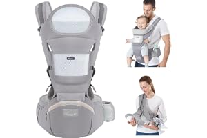 Canguru Para Bebe Adequado Para 0-36 Meses Canguru Ergonomico Para Bebe Alça De Transporte Multifuncional 6 em 1 (Cinza) Prem