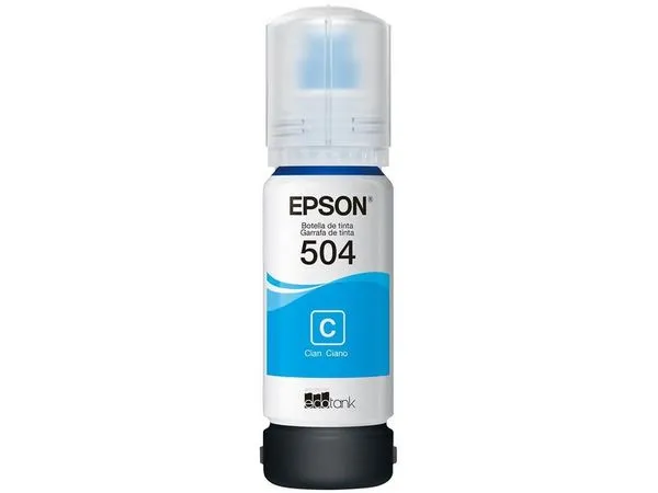 Garrafa Tinta Epson T504 Ciano Original