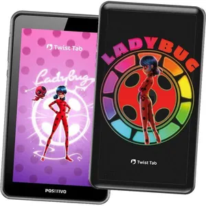 Tablet Infantil Positivo Twist Tab Ladybug + com 2 Capas de Proteção 2GB RAM + 64GB Tela 7” Android 11 Go Bateria 3100mAh - Preto
