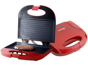 Sanduicheira Grill Lenoxx Vermelha 750W Antiaderente Easy Red PSD119