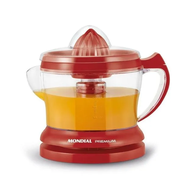 Espremedor de Frutas Elétrico Mondial Turbo Citrus Red Premium E-23 1,25L 100W Vermelho