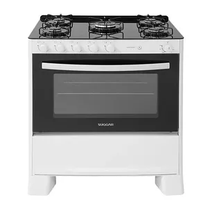 Fogão Suggar Cook Glass 5 Bocas Fgvcg510br Branco Bivolt