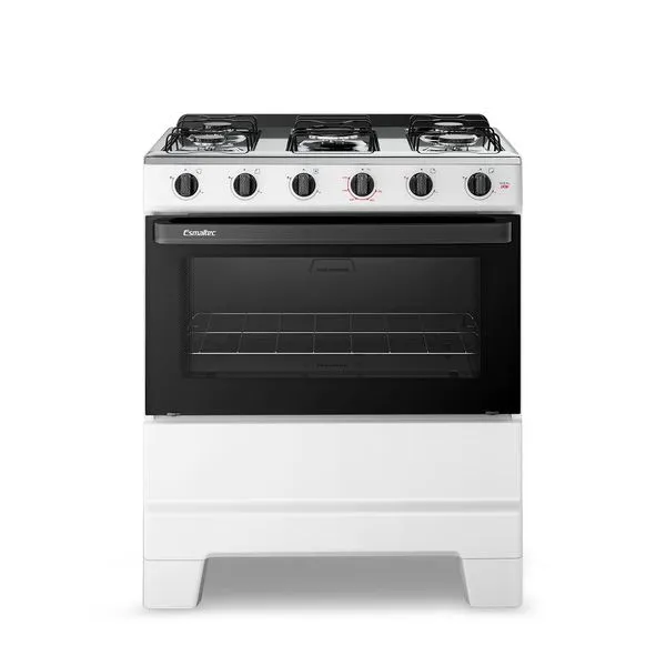 Fogão Esmaltec 5 Bocas Ideal Pop Mesa Aço Inox Branco F5ISB