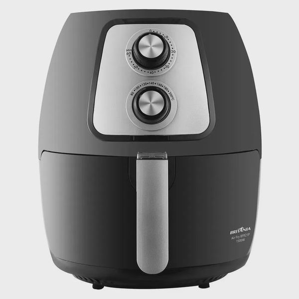 Air Fryer Britânia 1500W Timer Controle de Temperatura 4Litros Preto BFR21P 220V
