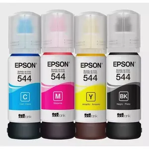 Combo com 4 refil de tinta 544 para uso em impressora L3250 L3110 L3150 L3160 black + cyan + yellow + mag.