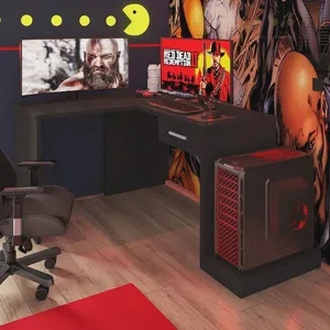 Mesa Gamer Escrivaninha em L DRX9000 1 Gaveta
