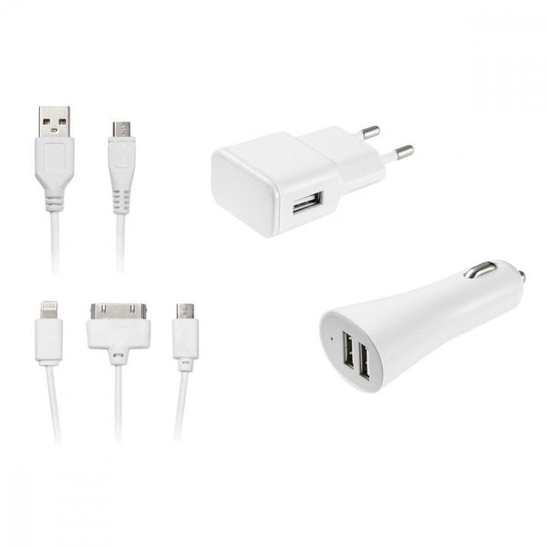 Kit Suporte Veicular com Carregador Automotivo, Carregador USB e Jogo de Cabos CB068 Multilaser