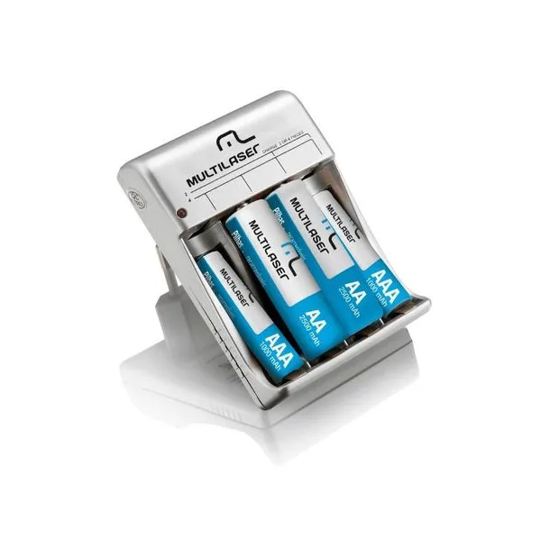 Carregador De Pilhas Com 4xaaa + 4xaa Cb093 - Multilaser