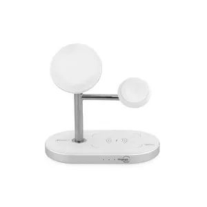 Carregador 3 em 1, wireless, Originais iPlace, Branco
