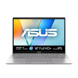 Notebook ASUS Vivobook S14 M3407HA AMD Ryzen 7 260 16GB RAM 512GB SSD Windows 11 Home 14" LCD LED Nível IPS Cool Silver LY177W