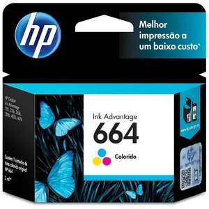 Cartucho HP 664 Colorido Original F6V28AB para HP Deskjet 2136/ 2676/ 3776/ 5076/5276