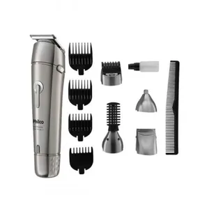 Aparador Philco PAP03 Prata Bivolt Sem Fio À Prova d'Água 12 em 1 Lâminas Laváveis 45min Aparador de Pelos sem Fio Multi Groom Aqua 12 em 1 PAP03 Philco